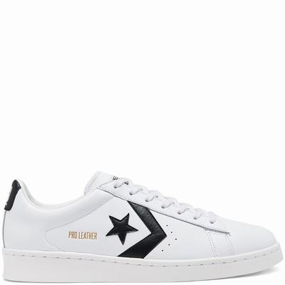 Converse Pro Leather Low-Top - Miesten Tennarit - Valkoinen/Mustat